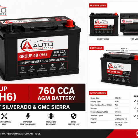 Group 48 (H6) AGM Battery — 760 CCA — Chevy Silverado & GMC Sierra