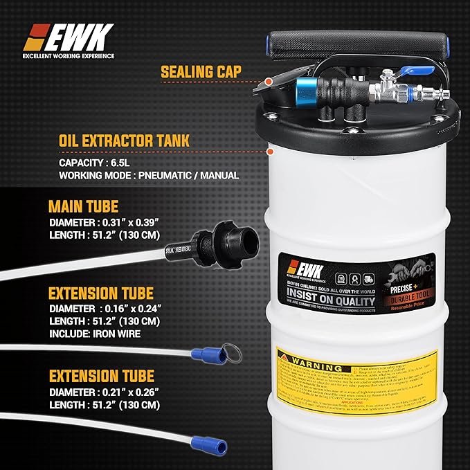 Manual Oil Extractor Pump — 6.5L Capacity, Top-Down Oil Changes - Image 3