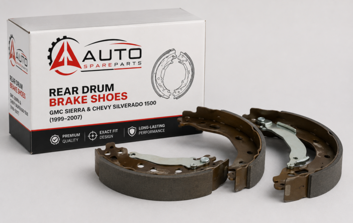 Rear Drum Brake Shoes — GMC Sierra & Chevy Silverado 1500 (1999–2007)